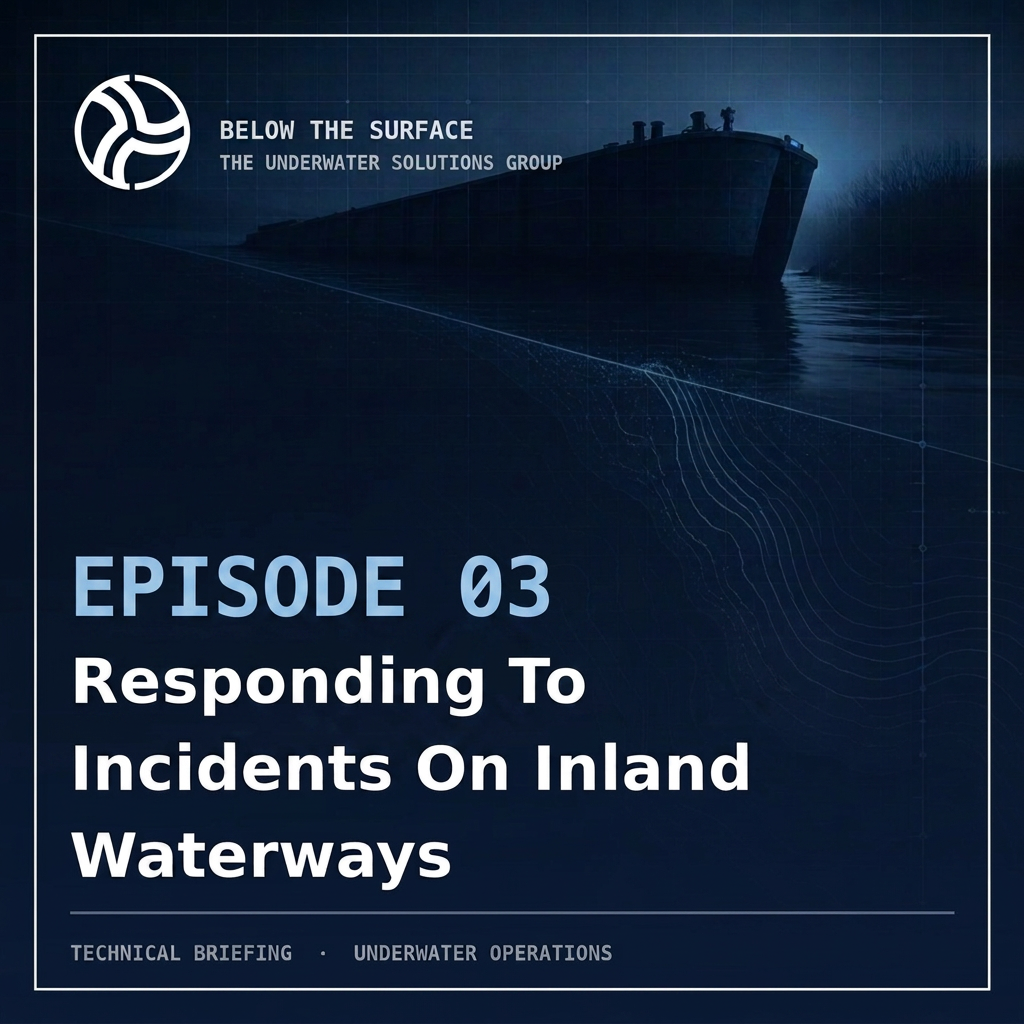 Below the Surface cover artwork for the episode “Responding To Incidents On Inland Waterways”